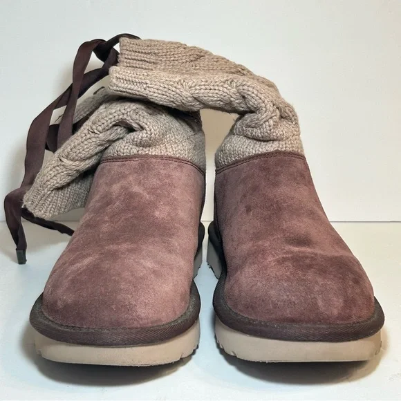 Ugg Kiandra Cordovan Boots Womens Wool Knit Lace Up Size 6 - Picture 5 of 11